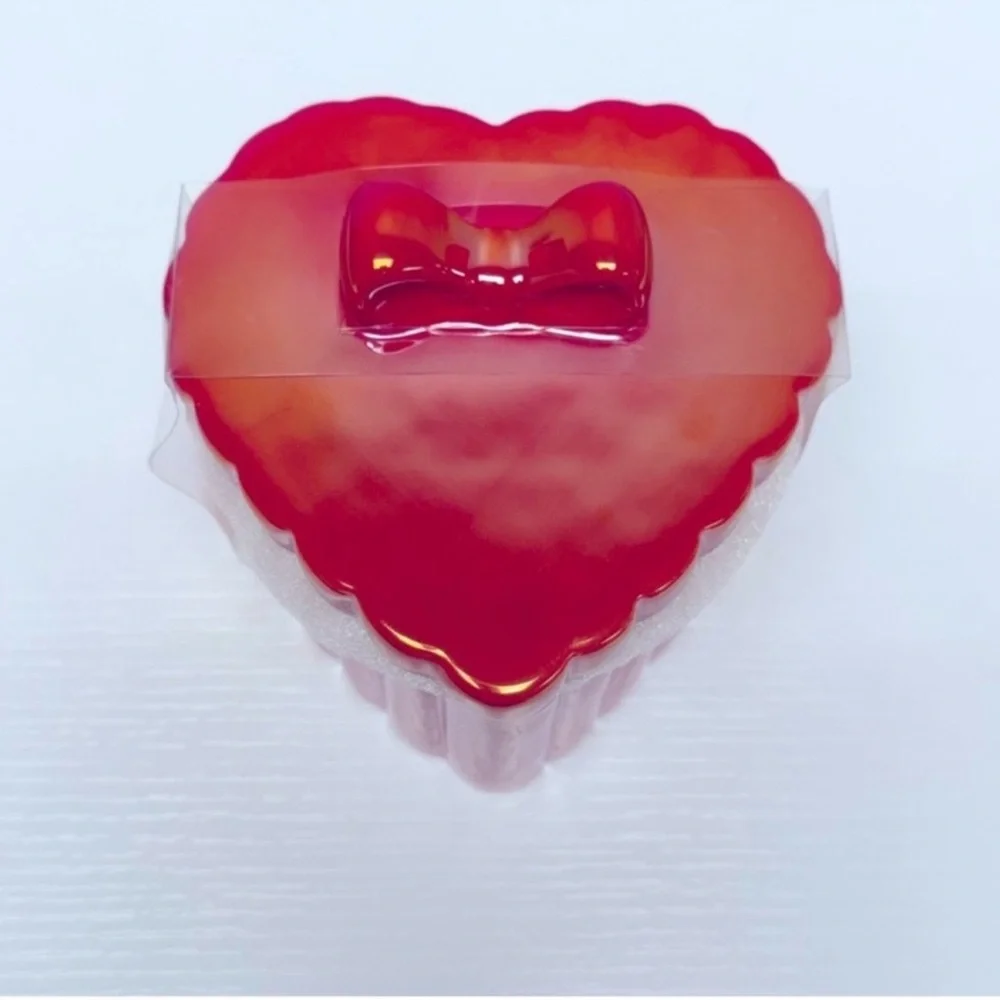 NEW Target Bullseye Playground Heart Shaped Ceramic Canister- Red Iridescent